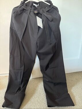 COS Black Tailored High-Waist Tie Pants